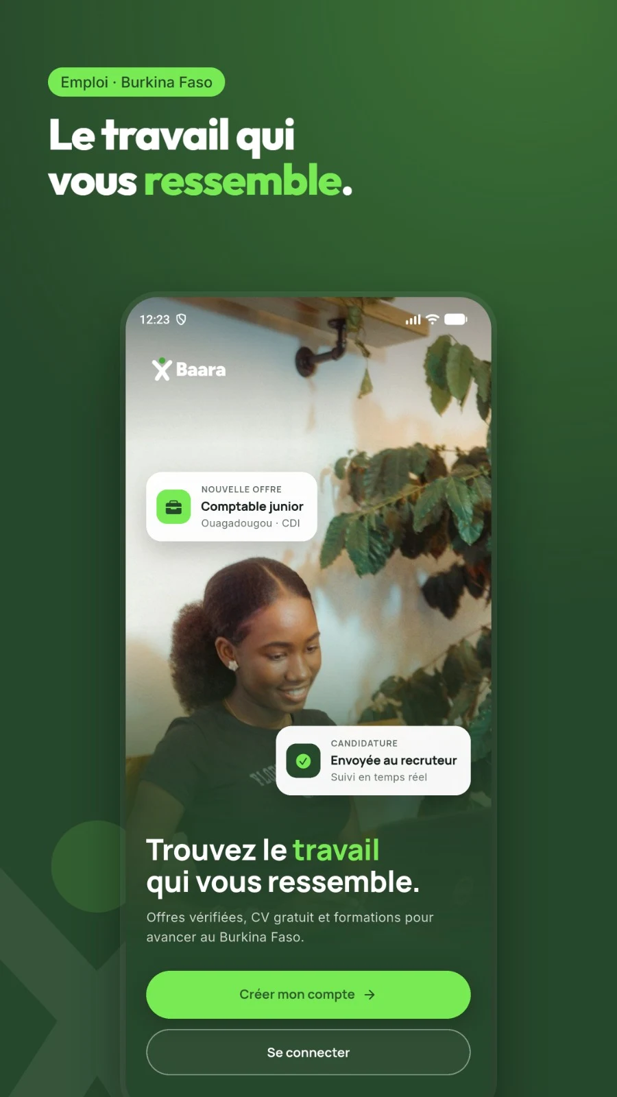 Baara — Présentation de l’application mobile, visuel officiel fourni