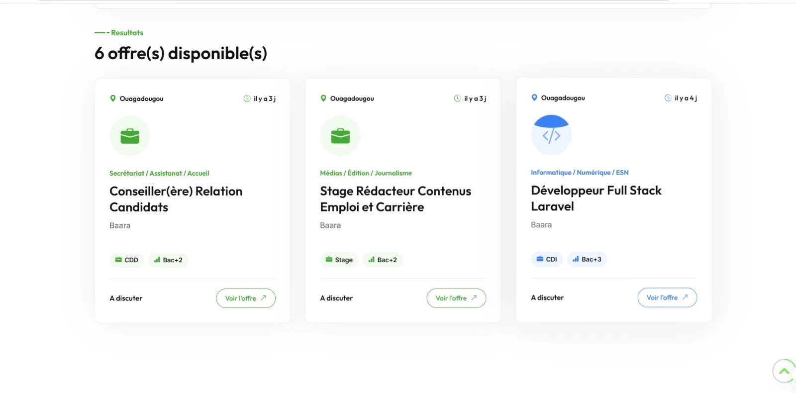 Baara — Offres d’emploi sur le Web, visuel officiel fourni
