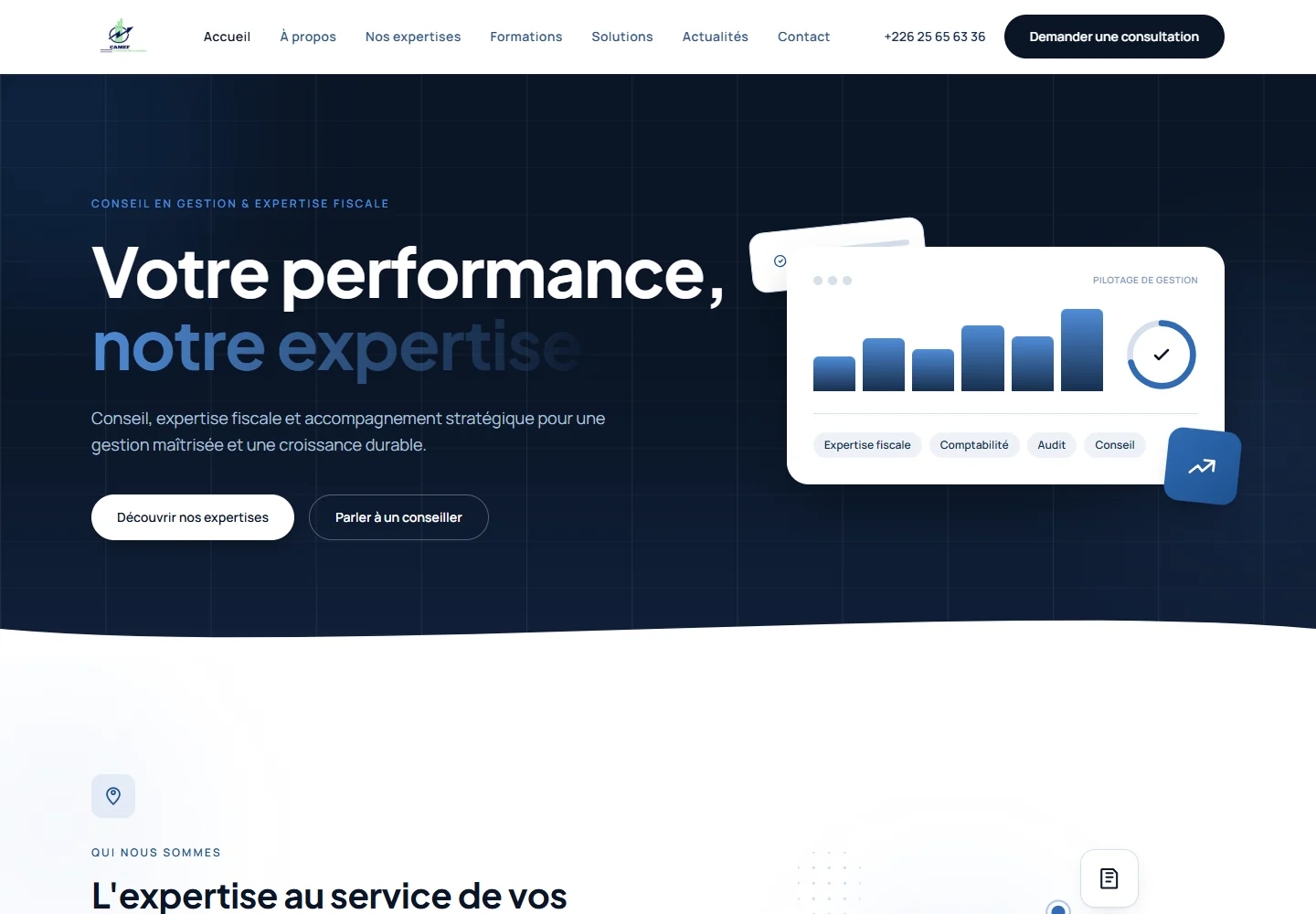 Accueil sur ordinateur / site publié